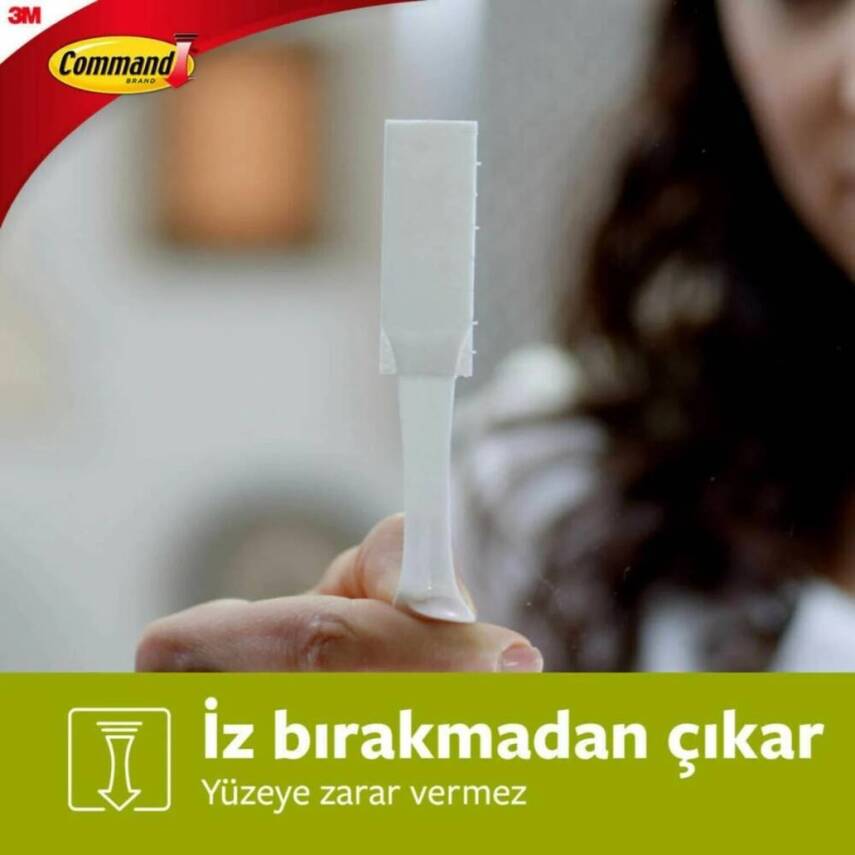 3M Command Cırt Cırt Bant, Orta Boy, 4'lü, İz Bırakmaz, Güçlü Tutuş - 6