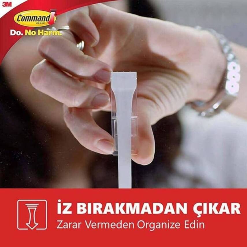 3M Command İpli Askı Arkası, Küçük, İz Bırakmaz ve Güçlü Yapışkan - 5