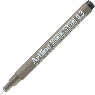 Artline Çizim Kalemi Drawing System 233, 0.3 Siyah, Asitsiz, Dayanıklı - Artline