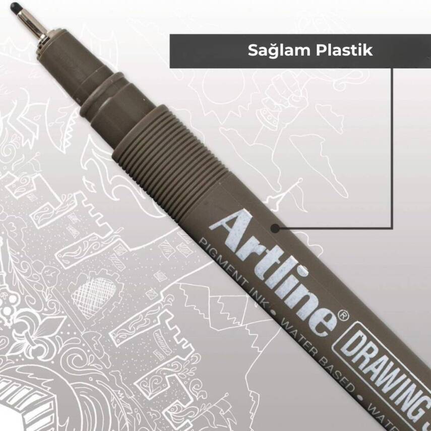Artline Drawing System 2303 Teknik Çizim Kalemi, 0.03 mm Uçlu, Siyah - 6