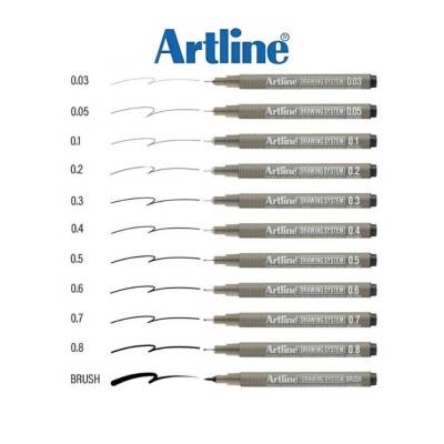 Artline Drawing System 2305 Teknik Çizim Kalemi, 0.05 mm Uçlu, Siyah - 3