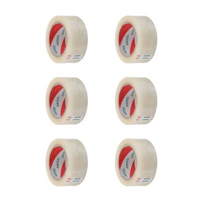Astel Koli Bandı, 6 Adet, 45 mm 40 m, Şeffaf, Hotmelt Yapışkan - 2
