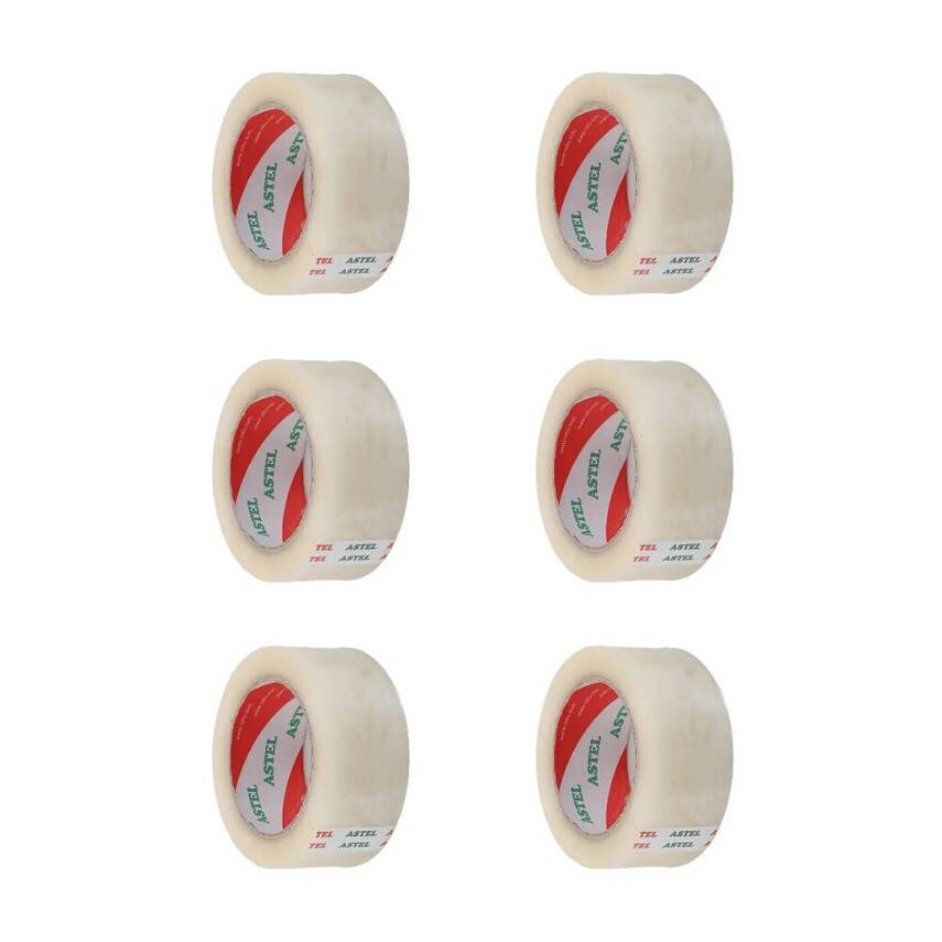 Astel Koli Bandı, 6 Adet, 45 mm 40 m, Şeffaf, Hotmelt Yapışkan - 2