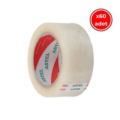 Astel, Koli Bandı, 60 Adet, 45 mm 100 m, Şeffaf, Hotmelt, Dayanıklı - Astel