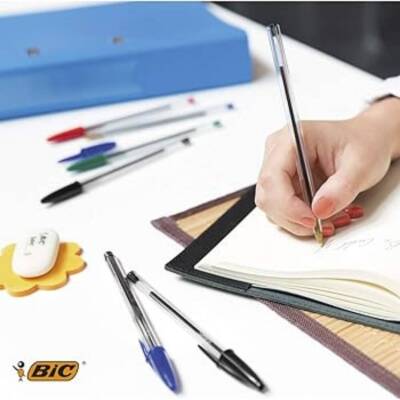 BIC Cristal Medium Tükenmez Kalem, 50 Adet, 3 km Yazma, Mavi, 1.0 mm - 7