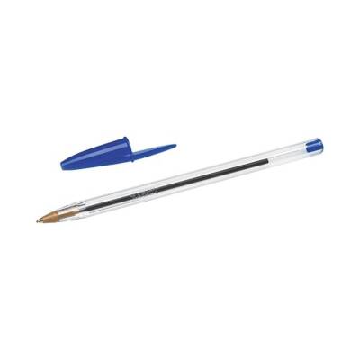 BIC Cristal Medium Tükenmez Kalem, 1.0 mm Uç, Şeffaf Gövde, Mavi - 2