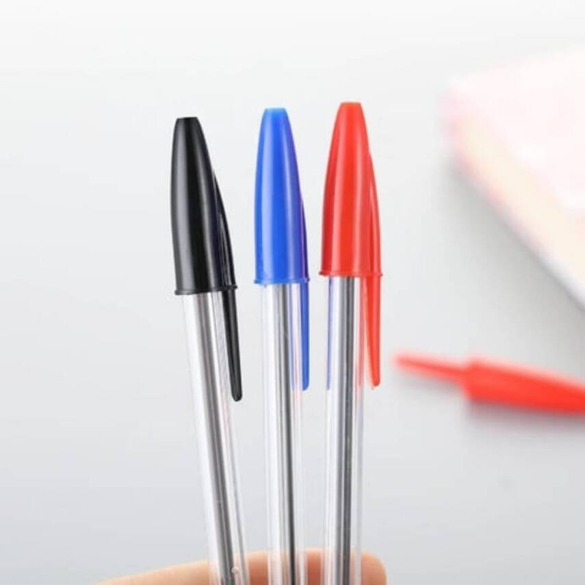 BIC Cristal Medium Tükenmez Kalem, 1.0 mm Uç, Şeffaf Gövde, Mavi - 6
