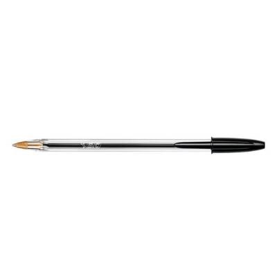 BIC Cristal Medium Tükenmez Kalem, 1.0 mm Uç, Şeffaf Gövde, Siyah - 4