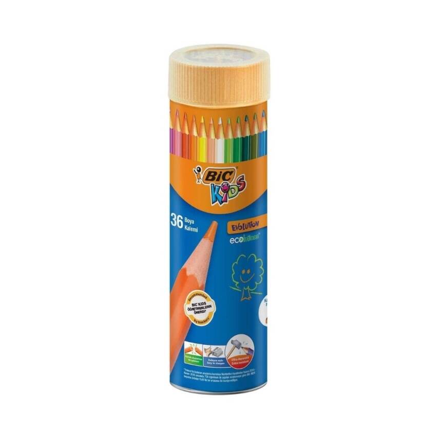 BIC Evolation Kuru Boya Kalem Seti, 36 Renk, Metal Tüp, Canlı Renkler - 1