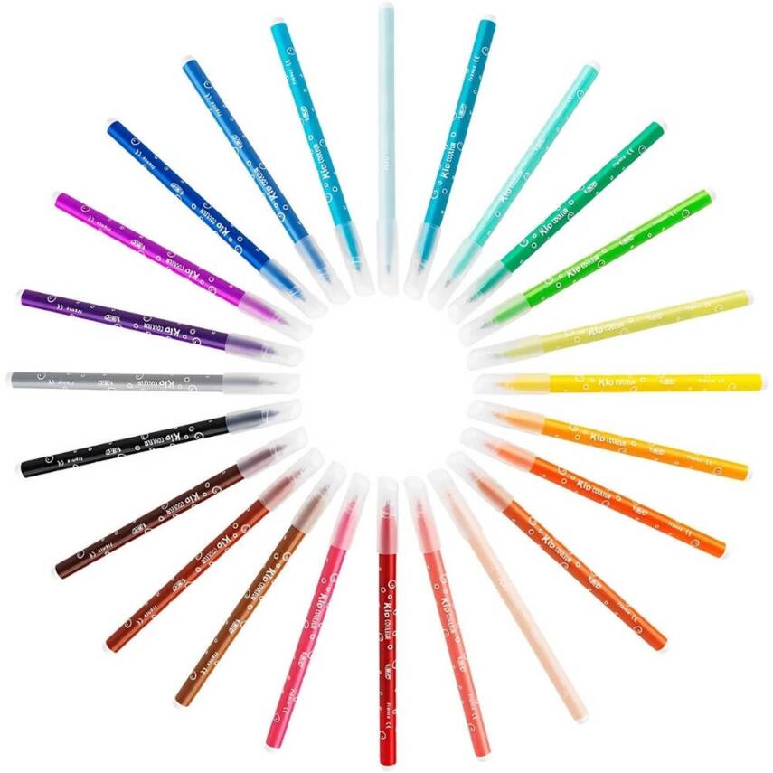 BIC Kid Couleur Keçeli Kalem, 24 Renk, Canlı ve Yıkanabilir Mürekkep - 3