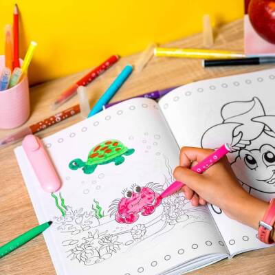 BIC Kid Couleur Keçeli Kalem, 24 Renk, Canlı ve Yıkanabilir Mürekkep - 7
