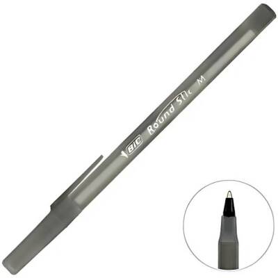 BIC Round Stic Tükenmez Kalem, 60 Adet, Siyah, 1.0 mm, Yağ Bazlı - 3