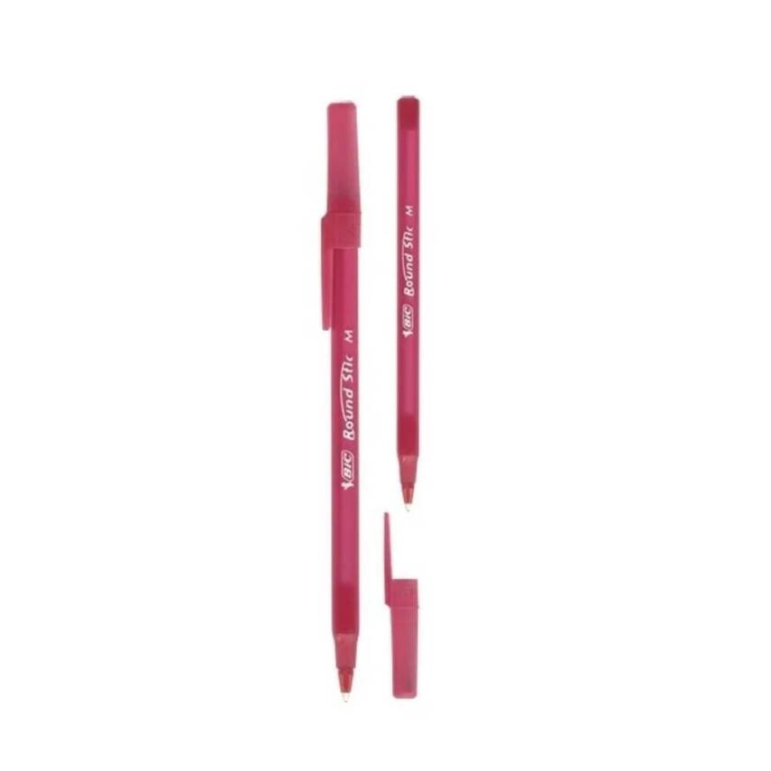 BIC Round Stic Tükenmez Kalem, 1.0mm Uç, Uzun Ömür, Yağ Bazlı, Kırmızı - 3