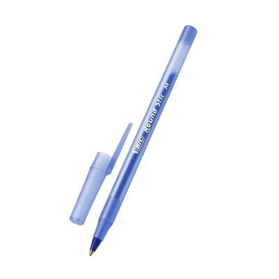 BIC Round Stic Tükenmez Kalem, 1.0 mm Uç, Uzun Ömürlü, Yağ Bazlı, Mavi - BIC