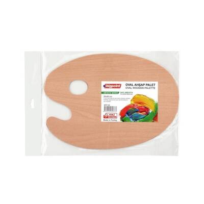 Bigpoint Ahşap Sanatsal Oval Palet, 40 cm, Dayanıklı, Yağlı ve Akrilik - Bigpoint