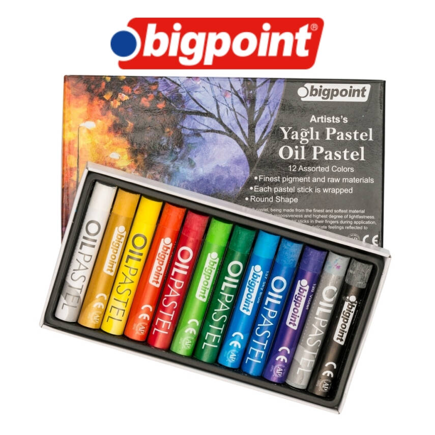 Bigpoint Artists's Yağlı Pastel Boya, 12 Renk, Yoğun Pigmentli, Canlı - 3