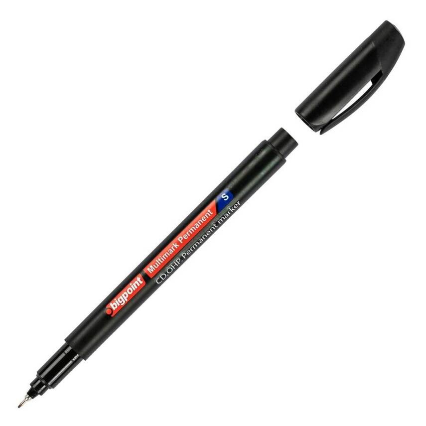Bigpoint Asetat Kalemi, Siyah, 0.3 mm, İnce Uçlu, Suya Dayanıklı - 1