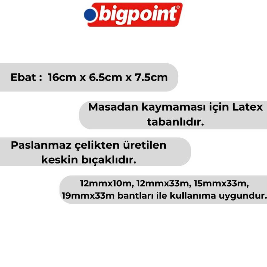 Bigpoint Bant Kesme Makinesi, 33 mt, Orta Boy, Siyah, 12-19 mm Uyumlu - 2