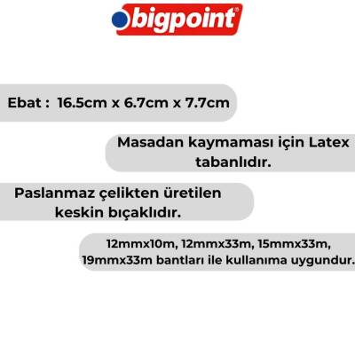 Bigpoint Bant Kesme Makinesi, 33 mt, Orta Boy, Siyah, 12-19 mm Uyumlu - 3