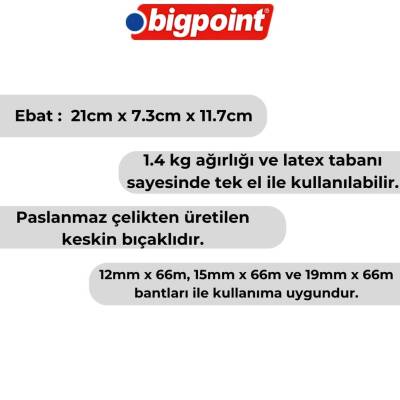Bigpoint Bant Kesme Makinesi, 66 mt, Büyük Boy, Siyah, 12-19 mm Uyumlu - 3