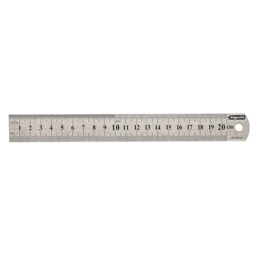 Bigpoint Çelik Cetvel, 20 cm, Paslanmaz Çelik - 1
