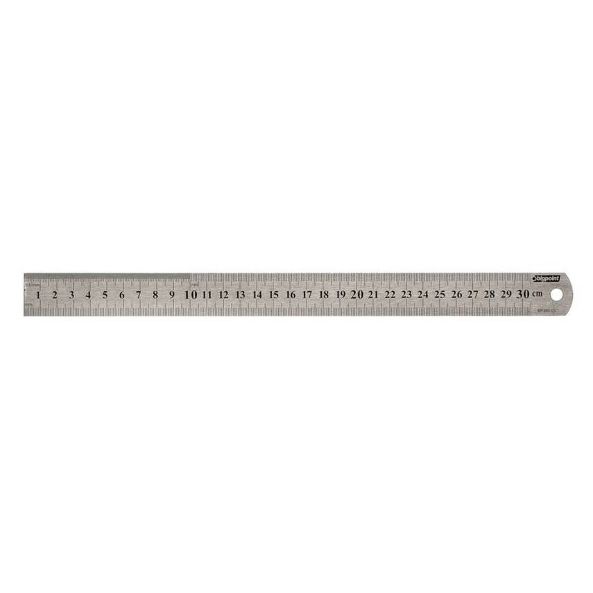 Bigpoint Çelik Cetvel, Paslanmaz, 30 cm, Çift Taraflı Ölçüm, Uzun Ömür - 1