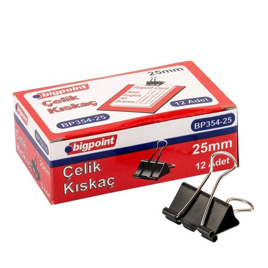 Bigpoint Çelik Kıskaç, 25 mm, 85 Sayfa Kapasite, Paslanmaz, Dayanıklı - 1