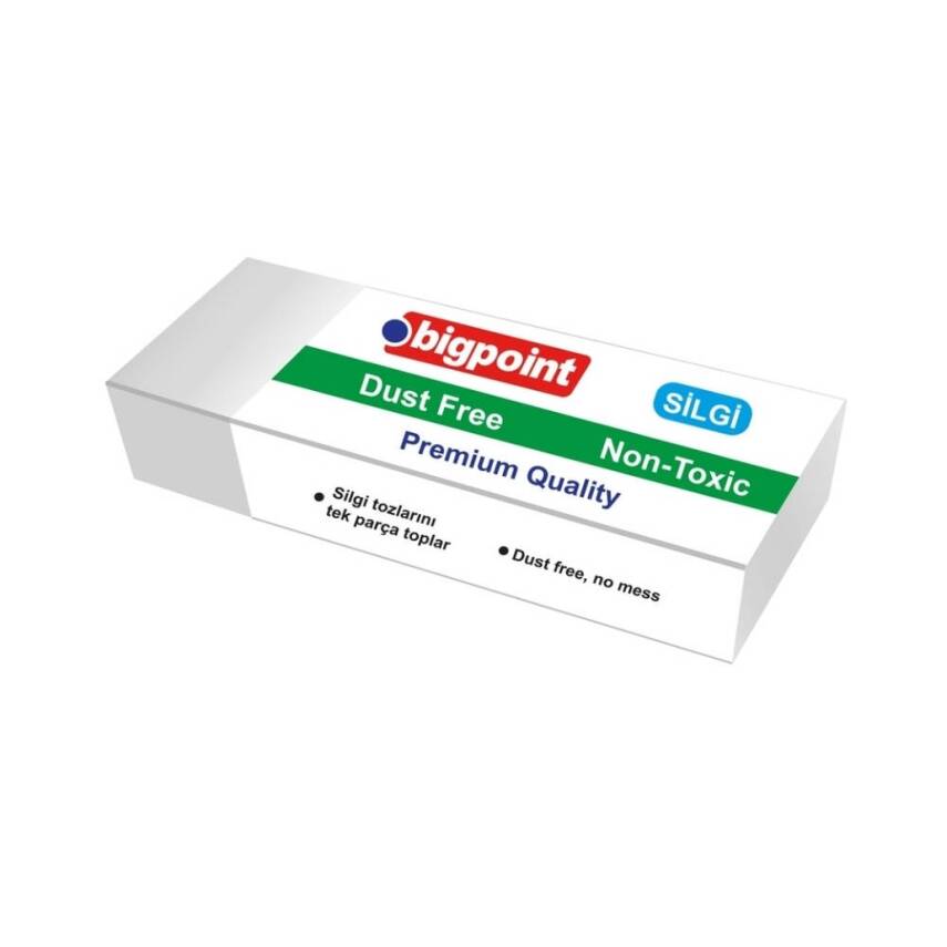 Bigpoint Dust-Free Silgi, Kağıda Zarar Vermez, Tek Parça, Beyaz, Büyük - 1