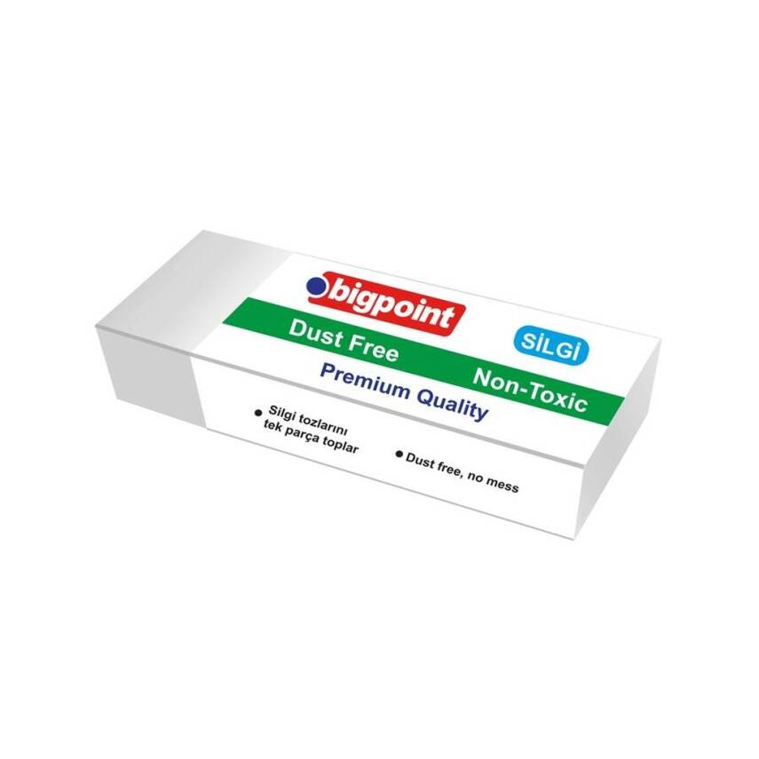 Bigpoint Dust-Free Silgi, Kağıda Zarar Vermez, Tek Parça, Beyaz, Küçük - 1
