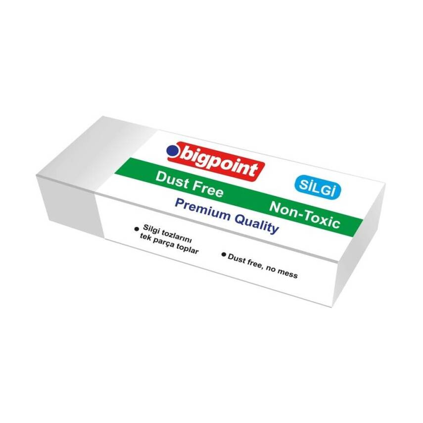 Bigpoint Dust-Free Silgi, Kağıda Zarar Vermez, Tek Parça, Beyaz, Orta - 1