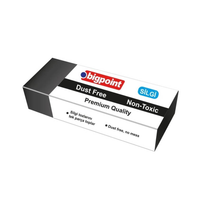 Bigpoint Dust-Free Silgi, Kağıda Zarar Vermez, Tek Parça, Siyah, Orta - 1