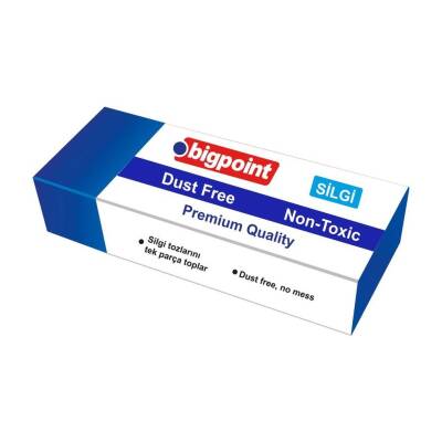 Bigpoint Dust-Free Silgi, Kağıda Zarar Vermez, Yüksek Performans, Mavi - Bigpoint