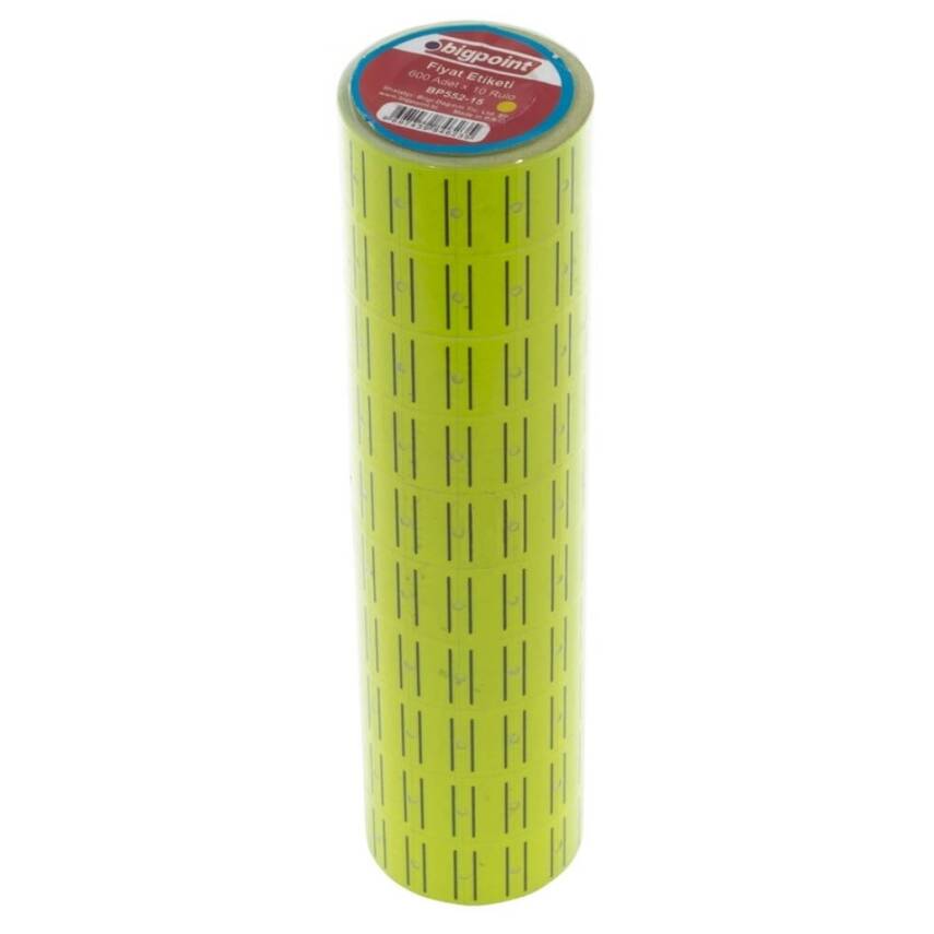 Bigpoint Etiket, İz Bırakmaz, Uzun Ömürlü, 6000 Etiket, 600x10, Sarı - 1