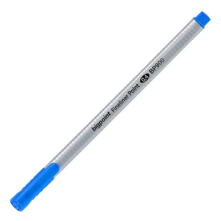 Bigpoint Fineliner Kalem, 0.4 mm Fiber Uç, Kokusuz Su Bazlı, Açık Mavi - 1