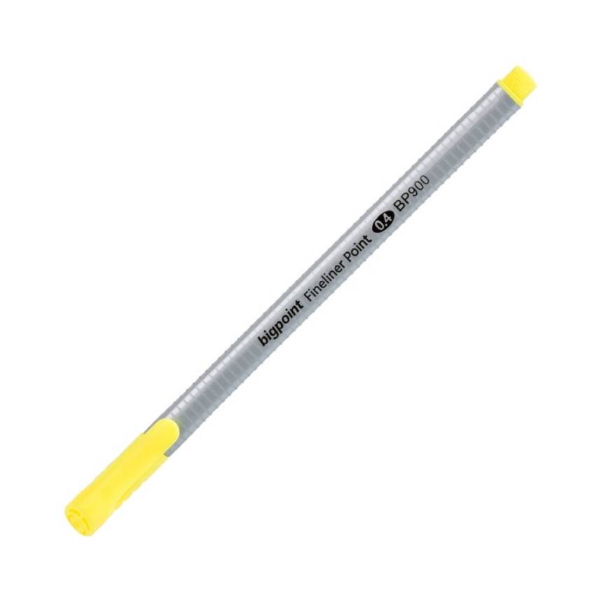 Bigpoint Fineliner Kalem, 0.4 mm Fiber Uç, Kokusuz Su Bazlı, Sarı - 1
