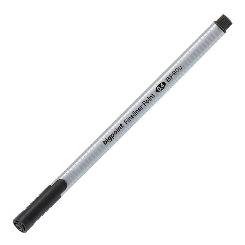 Bigpoint Fineliner Kalem, 0.4 mm Fiber Uç, Kokusuz Su Bazlı, Siyah - 1