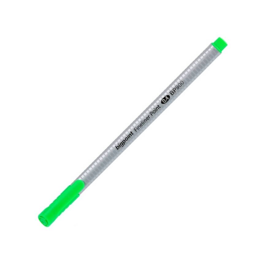 Bigpoint Fineliner Kalem, 0.4mm Fiber Uç, Kokusuz Su Bazlı, Açık Yeşil - 1