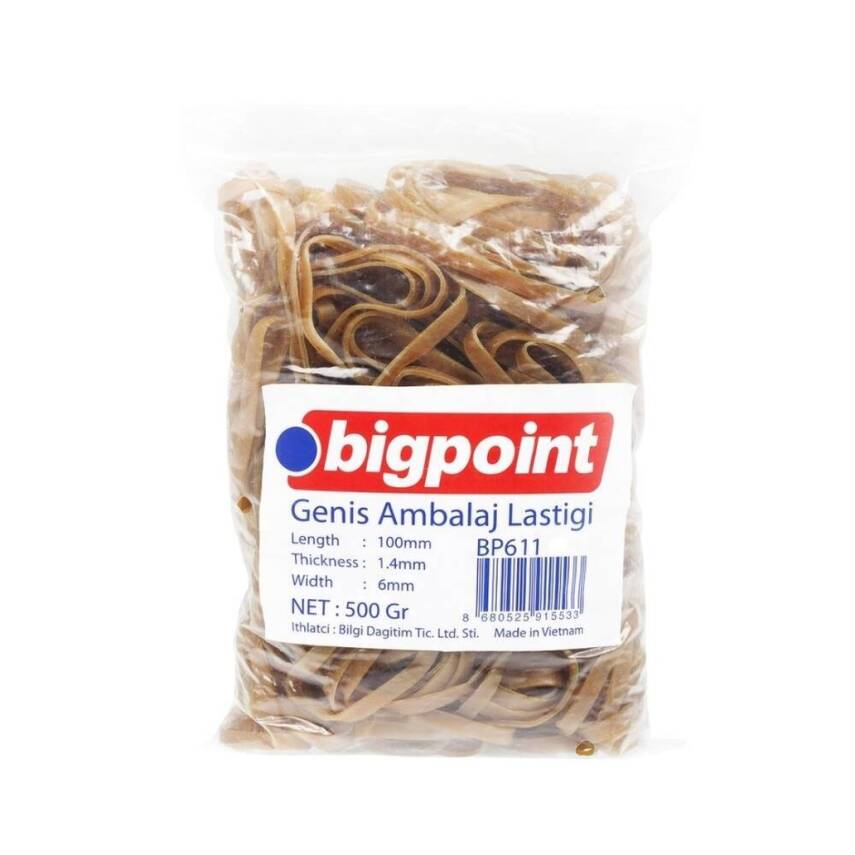 Bigpoint Geniş Ambalaj Lastiği 500 gr, %100 Kauçuk, Dayanıklı ve Esnek - 1