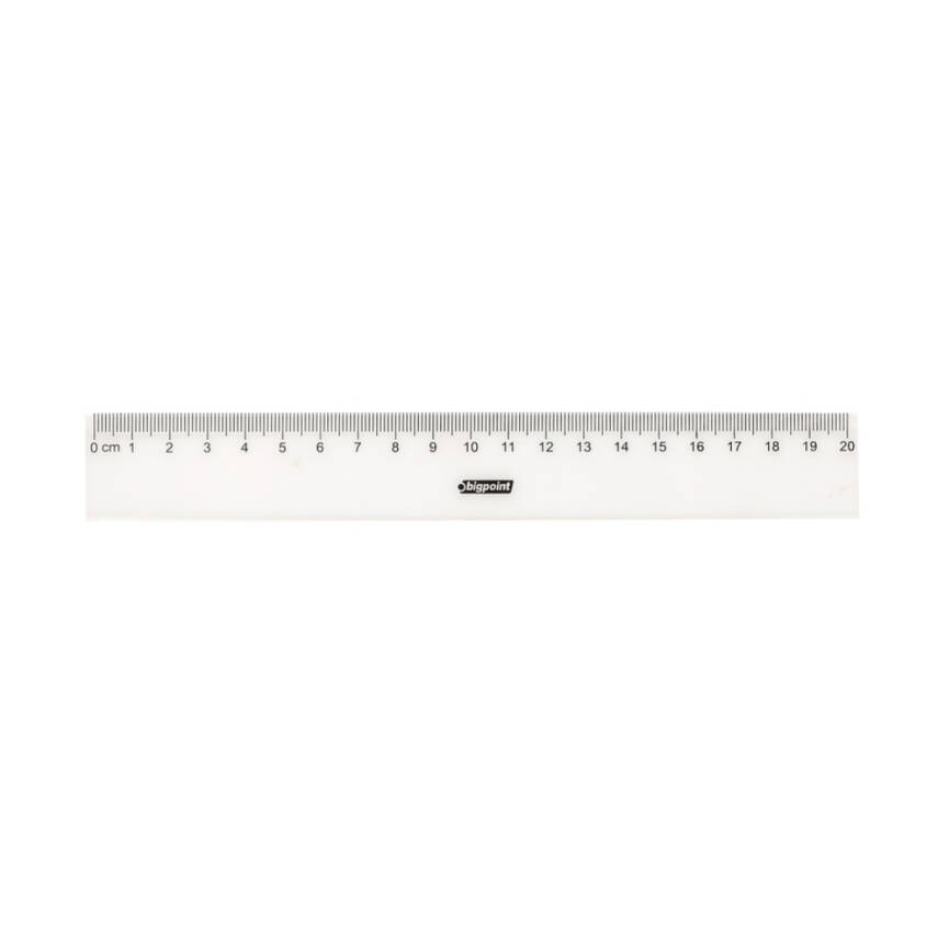 Bigpoint Geniş Cetvel, 20 cm, Kolay Kırılmaz Plastik - 1