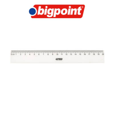 Bigpoint Geniş Cetvel, 20 cm, Kolay Kırılmaz Plastik - 2