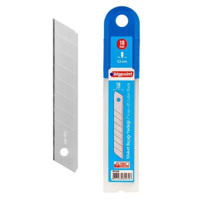Bigpoint Geniş Maket Bıçağı Yedeği, 10’lu Tüp, Karbon Çelik, 18 mm - Bigpoint