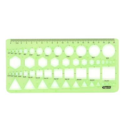 Bigpoint Geometrik Şablon, 13 Şekil, 20 cm Cetvel, Kolay Kırılmaz - Bigpoint