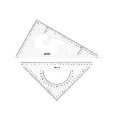 Bigpoint Gönye Seti, Kolay Kırılmaz PS Plastik, 2’li Set, 30 cm - Bigpoint