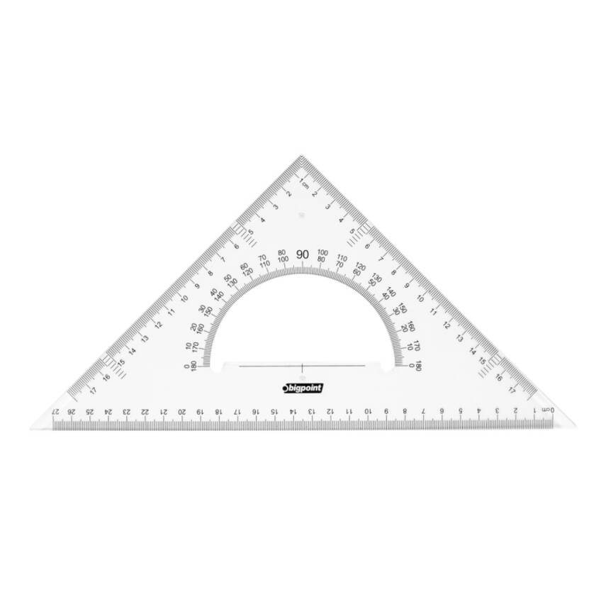 Bigpoint Gönye Seti, Kolay Kırılmaz PS Plastik, 2’li Set, 30 cm - 3