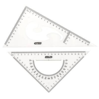 Bigpoint Gönye Seti, 2’li, 25cm, Kolay Kırılmayan Plastik, Dayanıklı - Bigpoint
