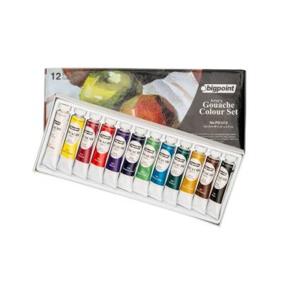 Bigpoint Guaj Boya Seti, 12ml Tüpx12 Renk, Yoğun Pigment, Koyulaşmaz - 1