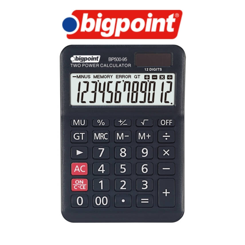 Bigpoint Hesap Makinesi, 12 Haneli, Güneş Enerjili - 3