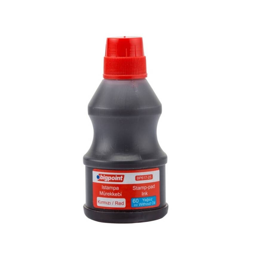 Istampa Mürekkebi, Kaşe ve Istampa , Kalıcı Mürekkep, Kırmızı, 60 ml - 1