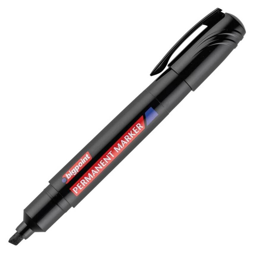 Bigpoint Jumbo Asetat Kalemi, Kesik Uç, Hızlı Kurur, Dayanıklı, Siyah - 1