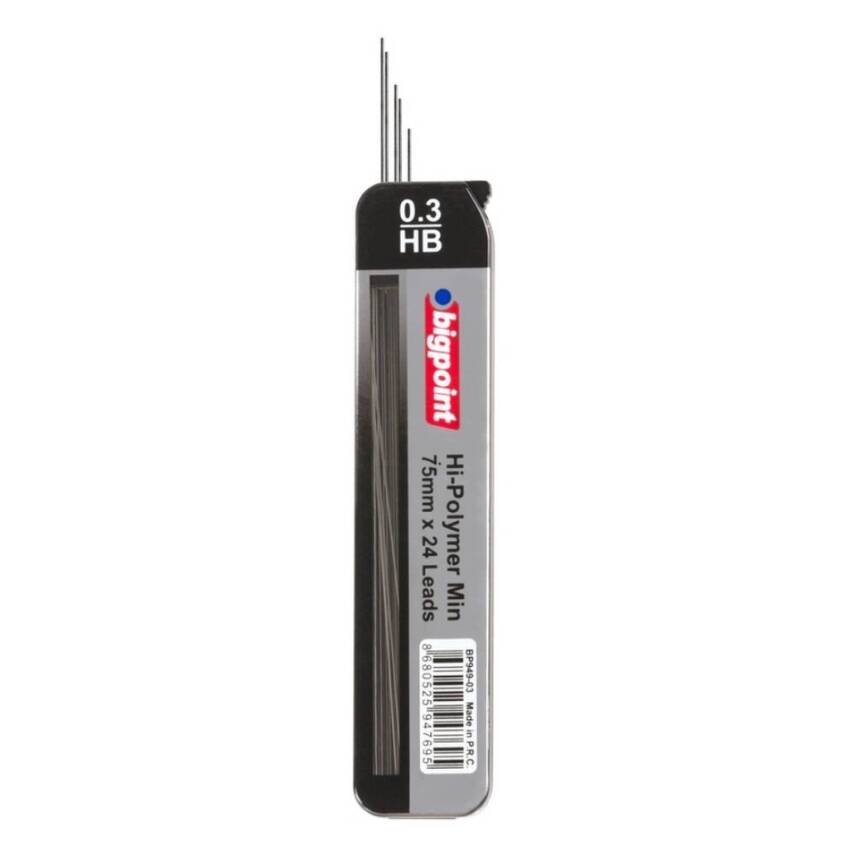 Bigpoint Kalem Ucu, 0.3 mm, HB, 75 mm, 24'lü Tüp - 1